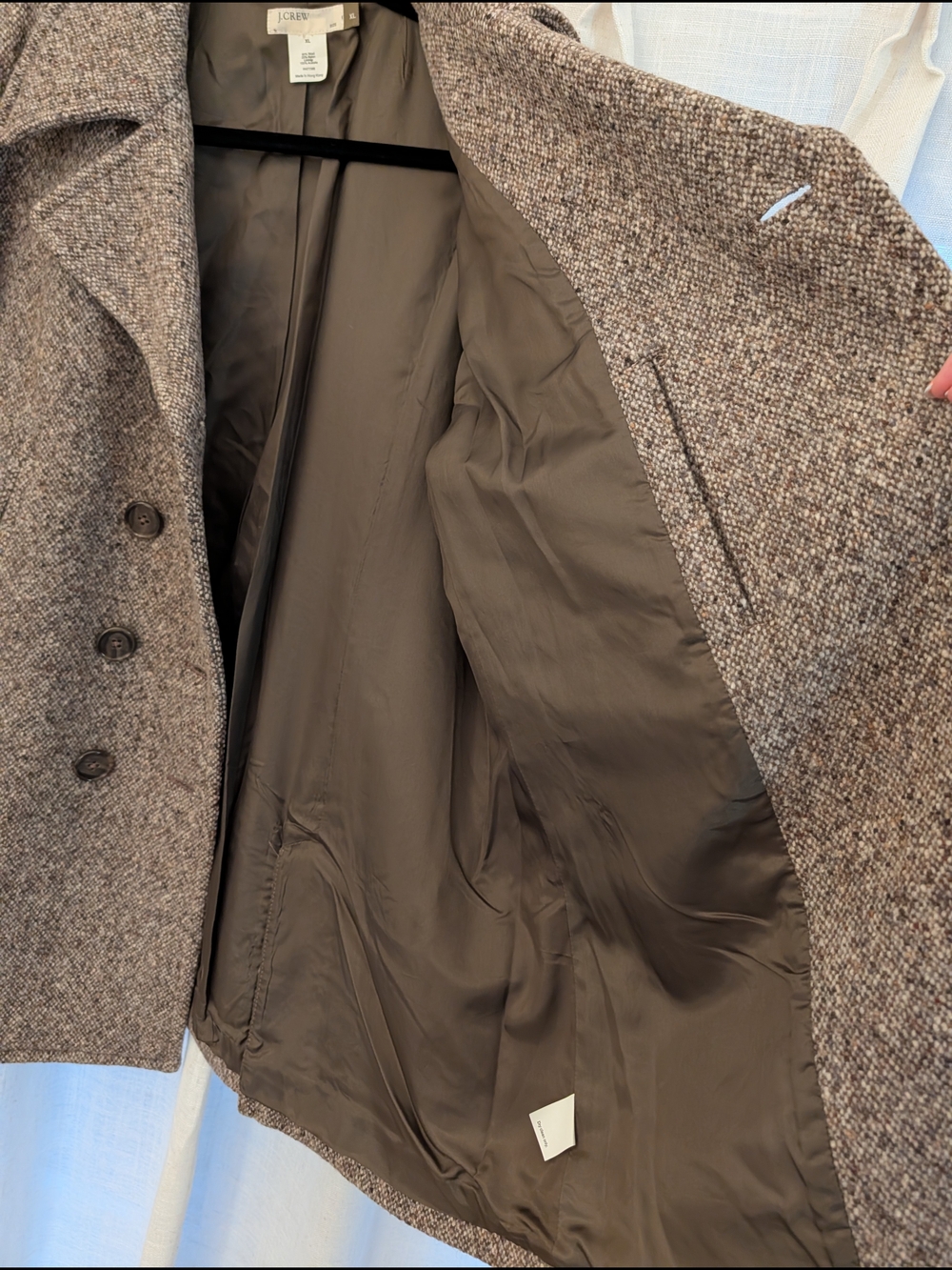 J. Crew Brown Textured Wool Double-Breasted Peacoat NWOT - Picture 4 of 8